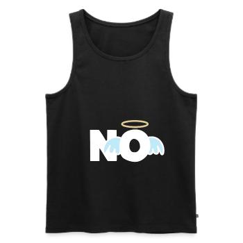 NO Innocent Fun Humor - Men's Premium Organic Tank Top - black - Front - AI Model Male 178 light (178cm)