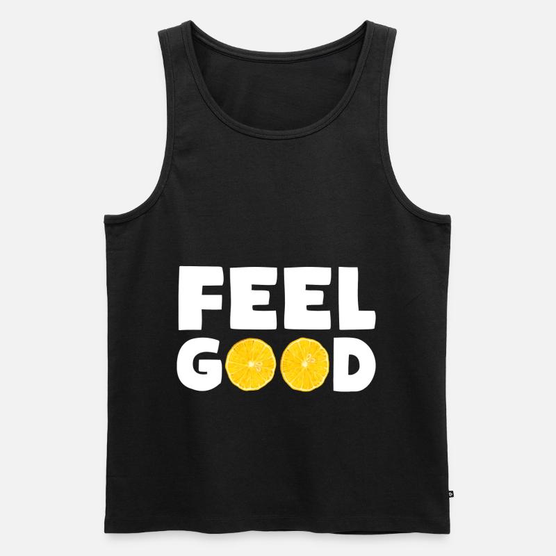 FEEL GOOD Zitronen - Männer Premium Bio Tank Top - Schwarz