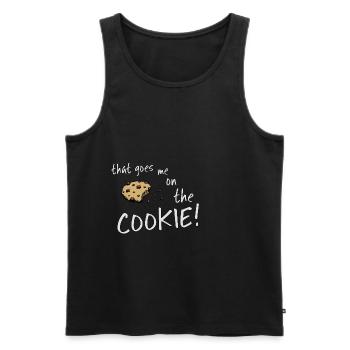 that goes me on the cookie Keks Monster dinglish - Männer Premium Bio Tank Top - Schwarz - Vorne - AI Model Male 178 light (178cm)
