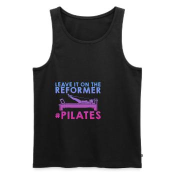 Leave It All On The Reformer #pilates 2 - Männer Premium Bio Tank Top - Schwarz - Vorne - Michal (187cm)