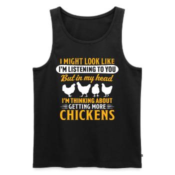 J’envisage d’avoir plus de poulets - Débardeur bio Premium Homme - noir - Devant - Michal (187cm)