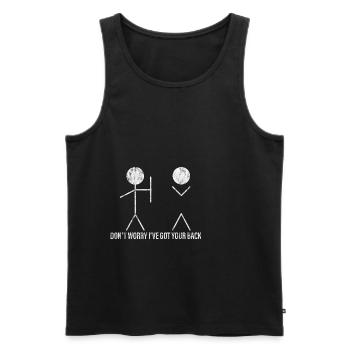 Don't Worry I've Got Your Back 3 - Men's Premium Organic Tank Top - black - Front - Michal (187cm)