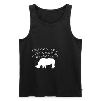 Rhinos Are Just Chubby Unicorns 3 - Männer Premium Bio Tank Top - Schwarz - Vorne - Michal (187cm)