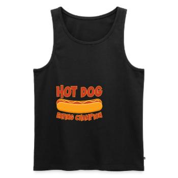 Champion de la consommation de hot-dogs 6 - Débardeur bio Premium Homme - noir - Devant - Michal (187cm)