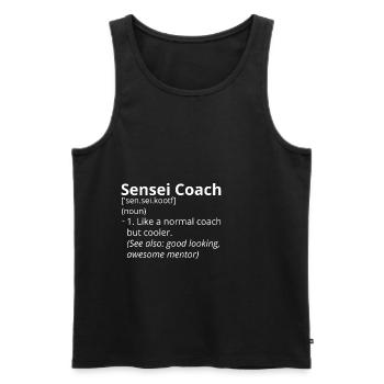 Sensei Coach Definition Description - Männer Premium Bio Tank Top - Schwarz - Vorne - AI Model Male 178 light (178cm)