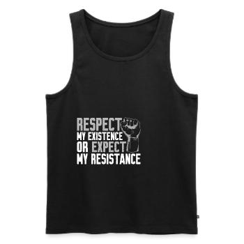 Respectez mon existence ou attendez-vous à ma résistance 9 - Débardeur bio Premium Homme - noir - Devant - Michal (187cm)