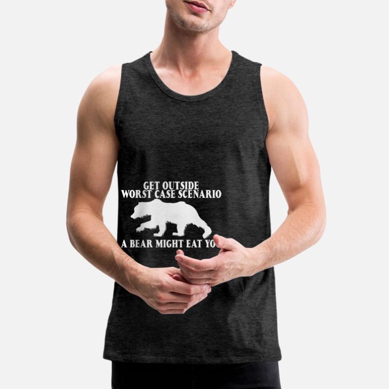 Get Outside, Worst Case Scenario, A Bear Eats You9 Men's Premium Organic Tank Top