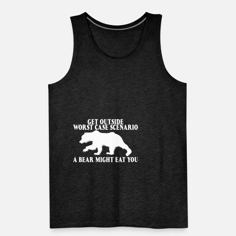 Get Outside, Worst Case Scenario, A Bear Eats You9 Men's Premium Organic Tank Top