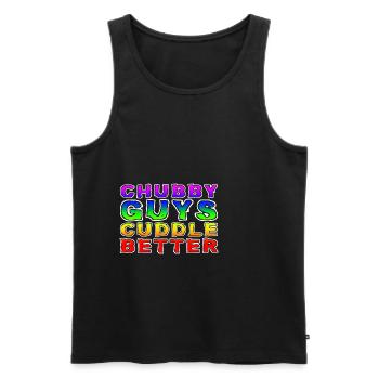 Chubby Guys Cuddle Better 3 - Männer Premium Bio Tank Top - Schwarz - Vorne - AI Model Male 178 light (178cm)