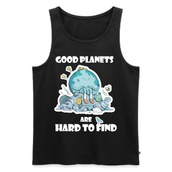 Good Planets are hard to find | Climate protection - Men's Premium Organic Tank Top - black - Front - Michal (187cm)