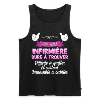 Super Infirmiere Cadeau Collègue Ou maman - Débardeur bio Premium Homme - noir - Devant - Michal (187cm)