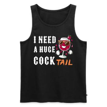 boire, drôle, énorme, cocktail, adulte, humour, - Débardeur bio Premium Homme - noir - Devant - AI Model Male 178 light (178cm)