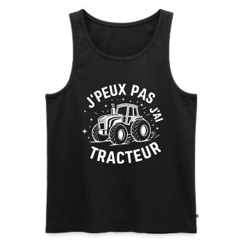 I can't, I have tractor - Men's Premium Organic Tank Top - black - Front - AI Model Male 178 light (178cm)
