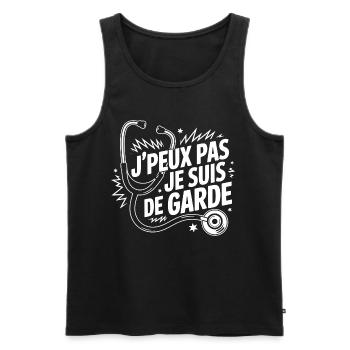 t-shirt I can't, I'm on call - Men's Premium Organic Tank Top - black - Front - AI Model Male 178 light (178cm)