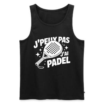 Ich kann nicht, ich habe Padel – Vintage - Männer Premium Bio Tank Top - Schwarz - Vorne - Michal (187cm)