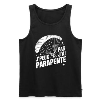 I Can't, I Paraglided – Sport Humor T-Shirt - Men's Premium Organic Tank Top - black - Front - Michal (187cm)