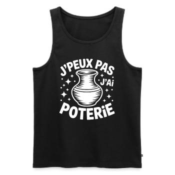 J'peux pas j'ai Poterie - Débardeur bio Premium Homme - noir - Devant - AI Model Male 178 light (178cm)