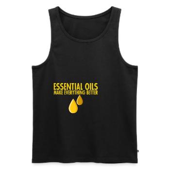 Essential Oils Make Everything Better 4 - Men's Premium Organic Tank Top - black - Front - Michal (187cm)
