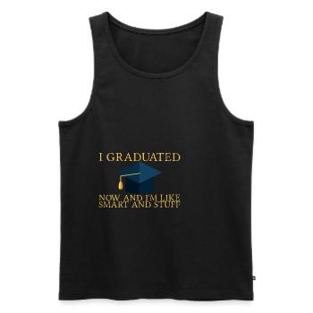 J’ai obtenu mon diplôme maintenant et je suis comme intelligent et trucs 6 - Débardeur bio Premium Homme - noir - Devant - Michal (187cm)
