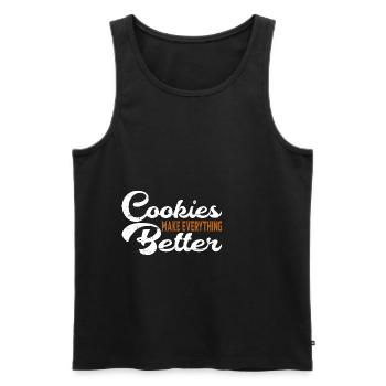 Les cookies améliorent tout 6 - Débardeur bio Premium Homme - noir - Devant - Michal (187cm)