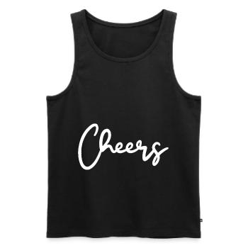 Cheers Trinkspruch - Männer Premium Bio Tank Top - Schwarz - Vorne - AI Model Male 178 light (178cm)