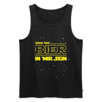 May the beer in me make its statement - Men's Premium Organic Tank Top - black - Front - Michal (187cm)