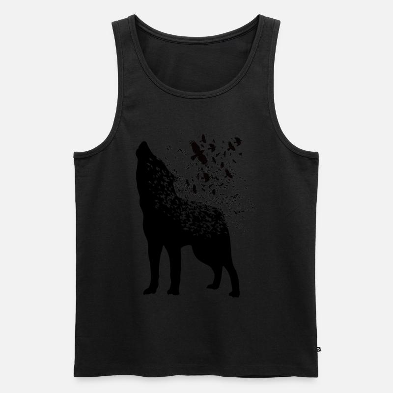 Wikinger - Fenris Wolf - Männer Premium Bio Tank Top - Schwarz