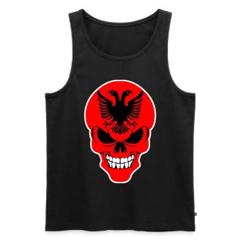 Albania - grim Albanian skull - Men's Premium Organic Tank Top - black - Front - Michal (187cm)