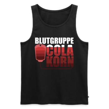 Blutgruppe Cola Korn Spruch - Männer Premium Bio Tank Top - Schwarz - Vorne - Michal (187cm)