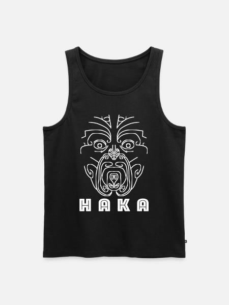 Maori Haka face tattoo - Men's Premium Organic Tank Top - black