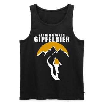 Klettern lustiger Bier Spruch - Männer Premium Bio Tank Top - Schwarz - Vorne - Michal (187cm)