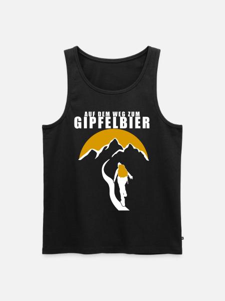 Klettern lustiger Bier Spruch - Männer Premium Bio Tank Top - Schwarz