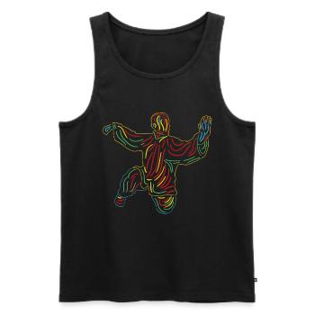 Qigong Kampfkunst Meditation Linien Robe - Männer Premium Bio Tank Top - Schwarz - Vorne - AI Model Male 178 light (178cm)