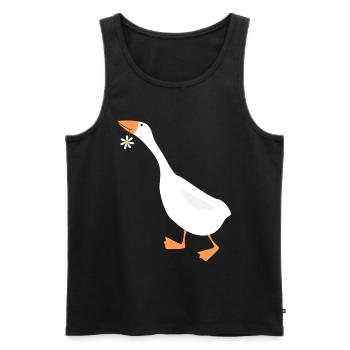 Daisy drôle d'oie avec fleur - Débardeur bio Premium Homme - noir - Devant - AI Model Male 178 light (178cm)