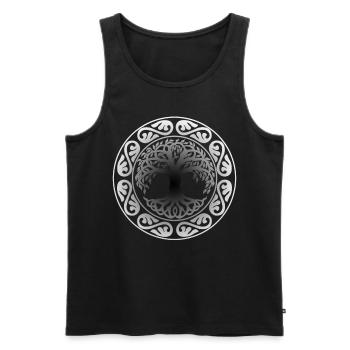Lebensbaum Germanen Kelten und Wikinger - Männer Premium Bio Tank Top - Schwarz - Vorne - AI Model Male 178 light (178cm)