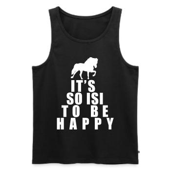 Island Pferd Isländer Isi Spruch - Männer Premium Bio Tank Top - Schwarz - Vorne - Michal (187cm)