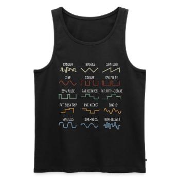 Synthesizer Vintage Waveform Retro Nerd - Männer Premium Bio Tank Top - Schwarz - Vorne - AI Model Male 178 light (178cm)