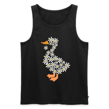 Daisy drôle d'oie de fleurs - Débardeur bio Premium Homme - noir - Devant - AI Model Male 178 light (178cm)