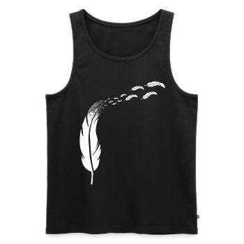 Feather headdress - flying feathers - Men's Premium Organic Tank Top - black - Front - AI Model Male 178 light (178cm)