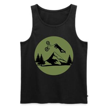 BMX Bike Freestyle Sturz Grafik lustig - Männer Premium Bio Tank Top - Schwarz - Vorne - Michal (187cm)