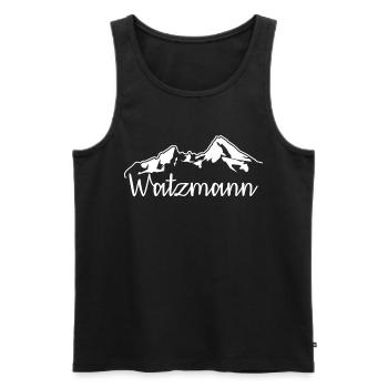 Watzmann Gipfel Bergsteiger Wanderer - Männer Premium Bio Tank Top - Schwarz - Vorne - Michal (187cm)