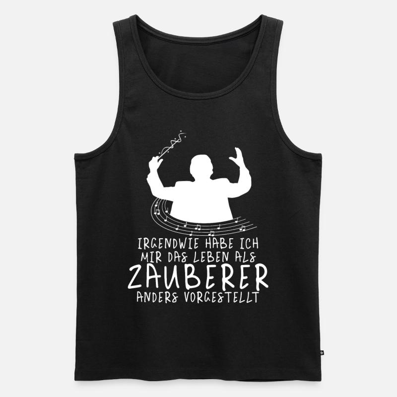 Dirigent Zauberer Musik Magier Spruch - Männer Premium Bio Tank Top - Schwarz