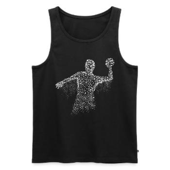 Handball cool rain drop motif - Men's Premium Organic Tank Top - black - Front - AI Model Male 178 light (178cm)