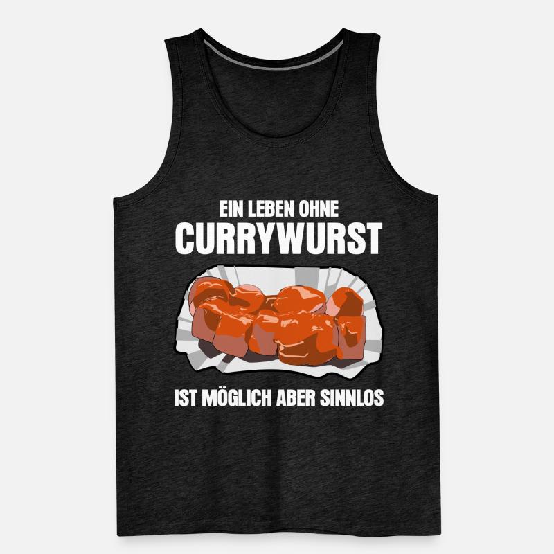 Currywurst lustiger Spruch mit Wurst Männer Premium Bio Tank Top