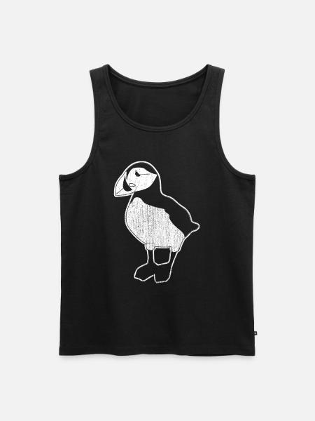 Puffin Perroquets oiseau mignon - Débardeur bio Premium Homme - noir