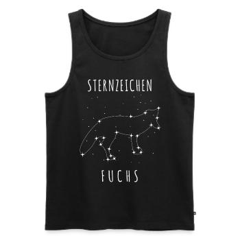 Fuchs mit Sternen - Astronomie Spruch - Männer Premium Bio Tank Top - Schwarz - Vorne - AI Model Male 178 light (178cm)