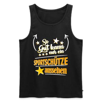 Schützenverein - lustiger Spruch - Männer Premium Bio Tank Top - Schwarz - Vorne - Michal (187cm)