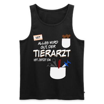 Tierarzt - lustiger Spruch mit Leckerli - Männer Premium Bio Tank Top - Schwarz - Vorne - AI Model Male 178 light (178cm)