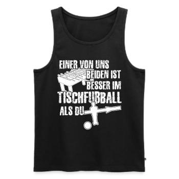 Tischkicker - lustiger Spruch - Männer Premium Bio Tank Top - Schwarz - Vorne - Michal (187cm)