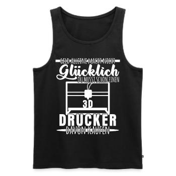 3D-Drucker - lustiger Prototyping Spruch - Männer Premium Bio Tank Top - Schwarz - Vorne - Michal (187cm)
